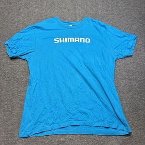 Shimano T-Shirt Mens Size 2xl Blue Crew‎ Neck Short Sleeve American Apparel USA